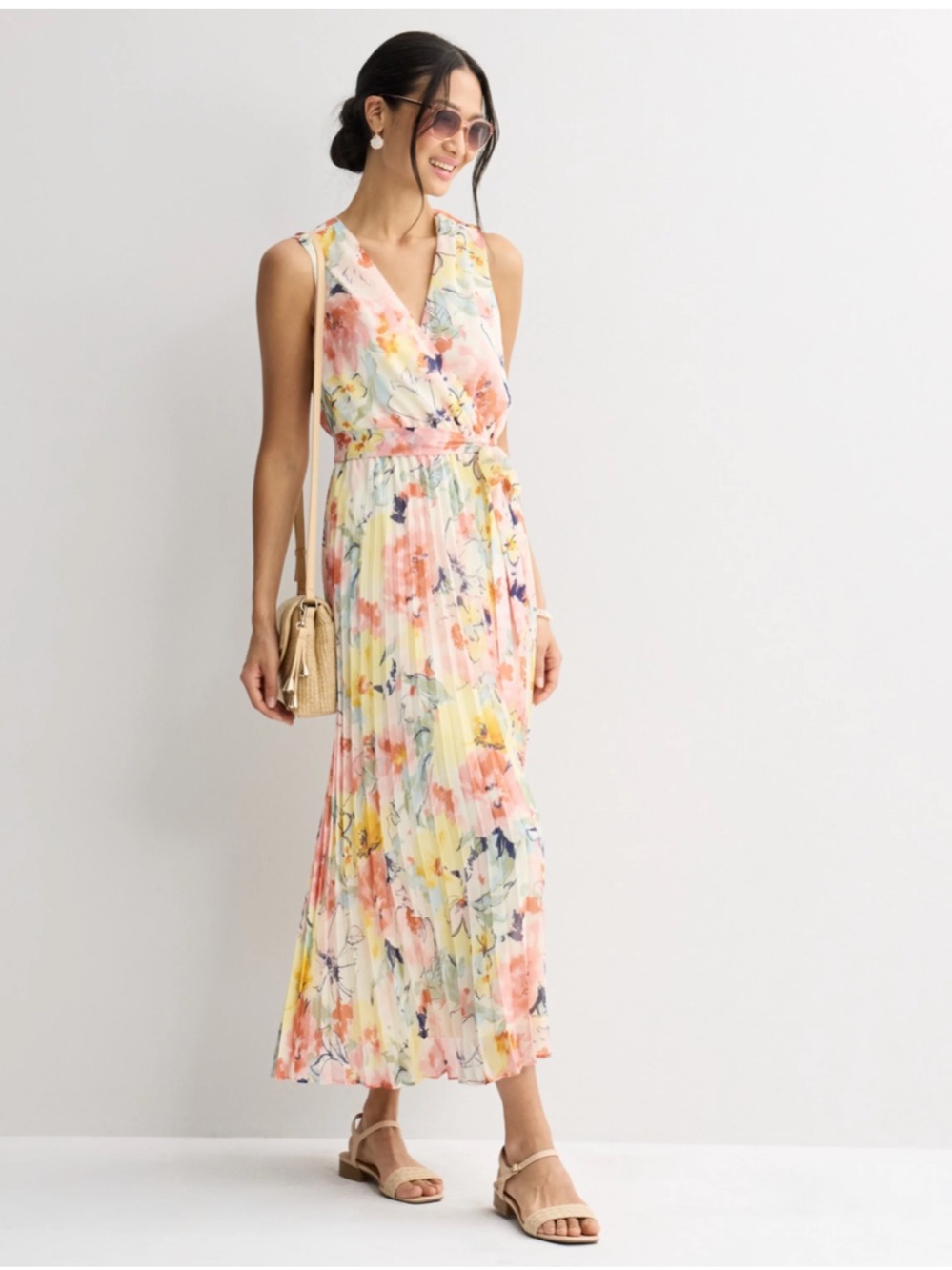 Sandra Darren Pleated maxi dress